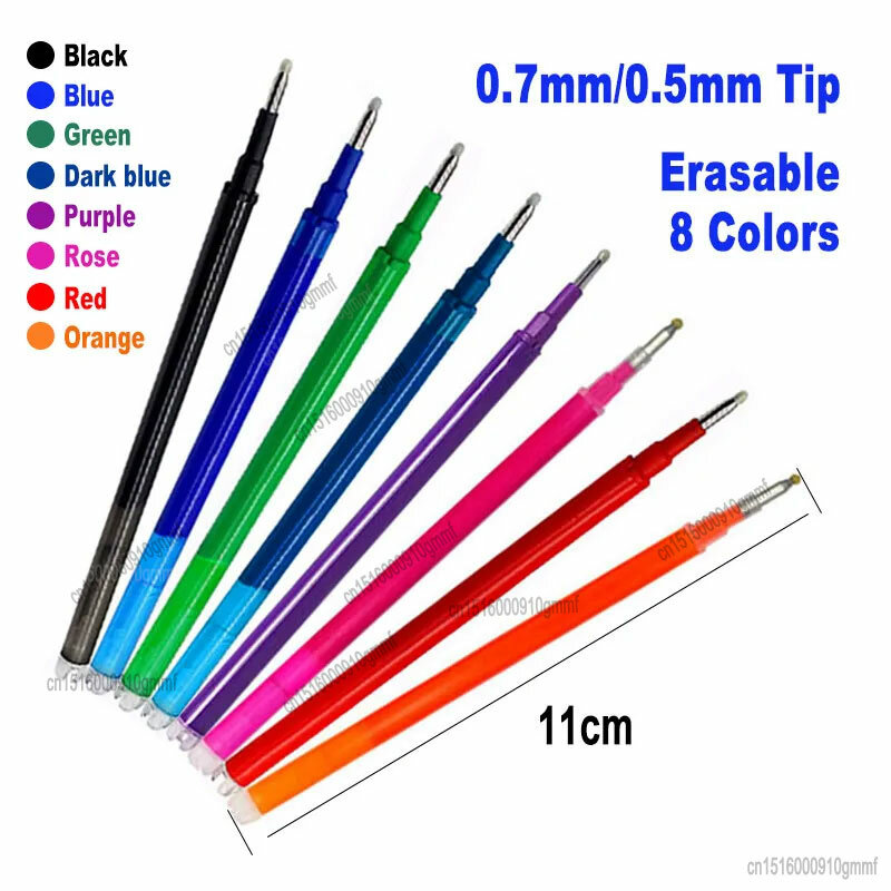 Набор стержней для ручки со стираемыми гелевыми чернилами, 0,7 мм, 0,5 мм