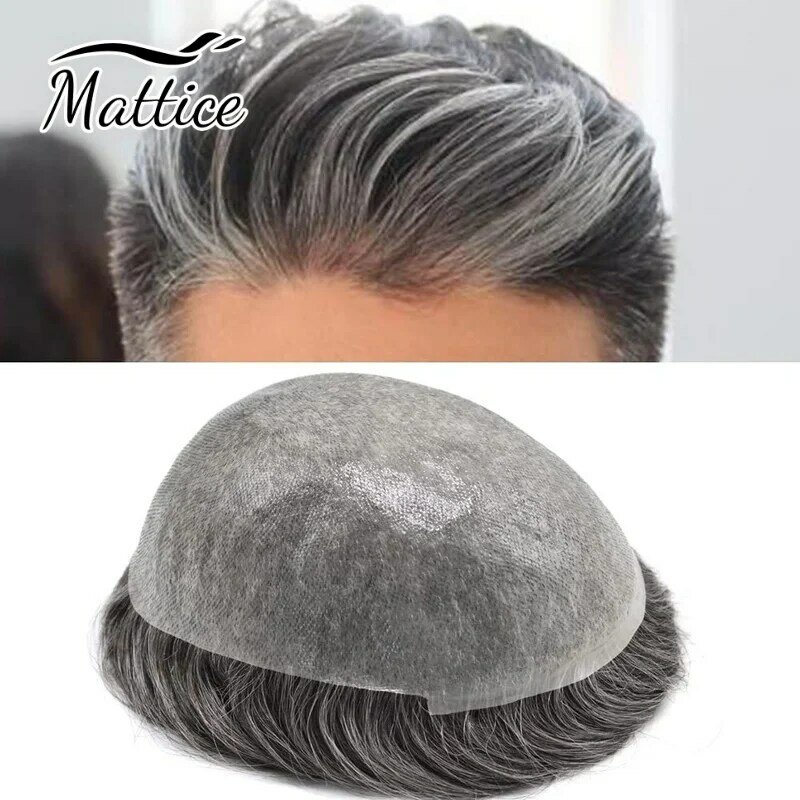 Thin Skin Toupee for Men All Transparent 0.04mm Super Thin Skin V-Loop Human Hair Replacements Systems Natural Hairline Wigs
