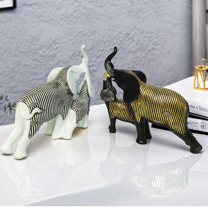 Elephant Figurine Mother And Child Elephant Ornaments Elephant Statue With Baby For Nursery Feng Shui Elephant Statue For Wealth