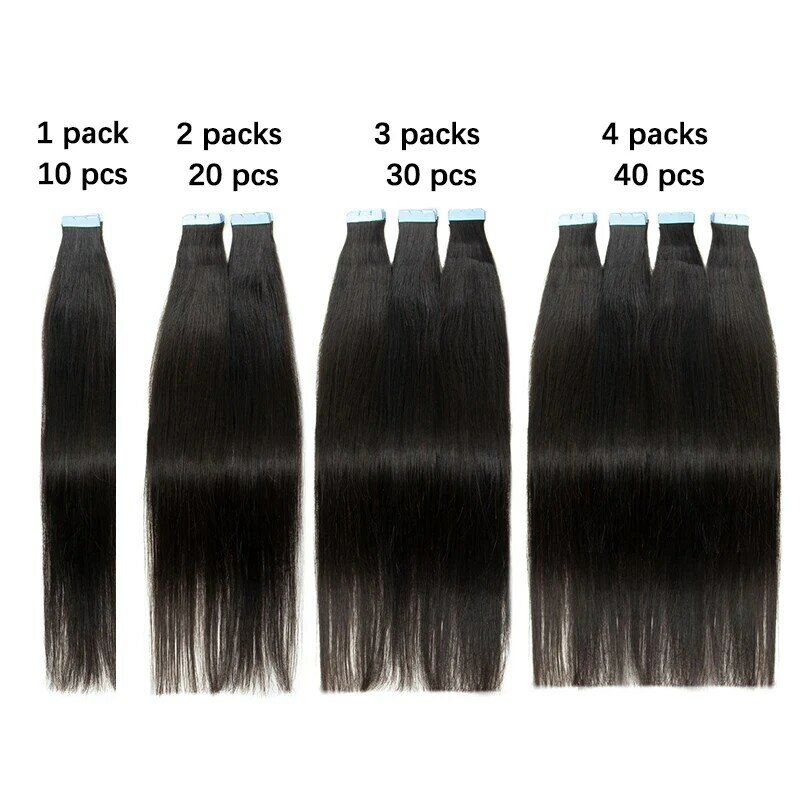 Mini Tape in Extensions menschliches Haar natürliches schwarzes Tape in Haar verlängerung 60 blondes nahtloses Tape auf Haar 10 teile/paket für Seiten haar