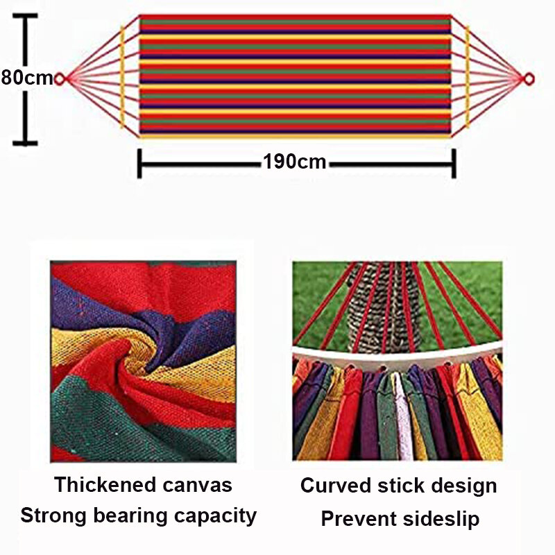 HooRu-hamaca portátil de lona para acampar, hamaca de lona ligera para exteriores, cama colgante individual para jardín, muebles de columpio