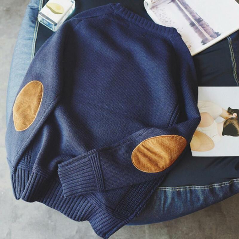 Свитер Мужской трикотажный оверсайз в стиле Харадзюку, теплый пуловер в стиле пэчворк, приталенный силуэт, Повседневная Уличная одежда, 4VL, на весну