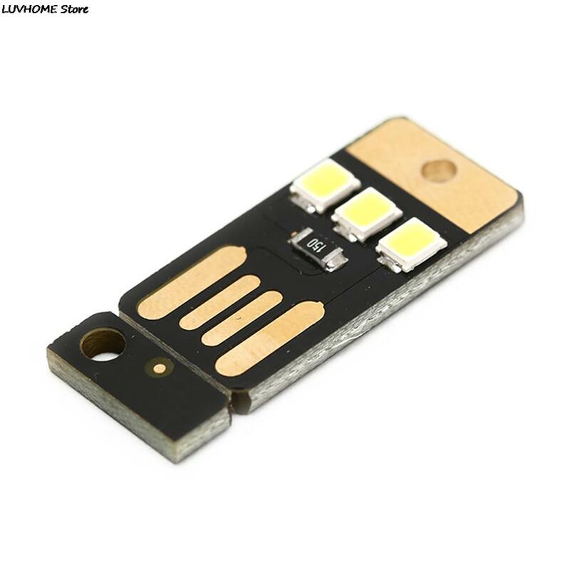One / 5pcs Mini Pocket Card USB Power LED portachiavi Night Light 0.2W USB LED Bulb Book Light per Laptop PC Powerbank Night Lamp