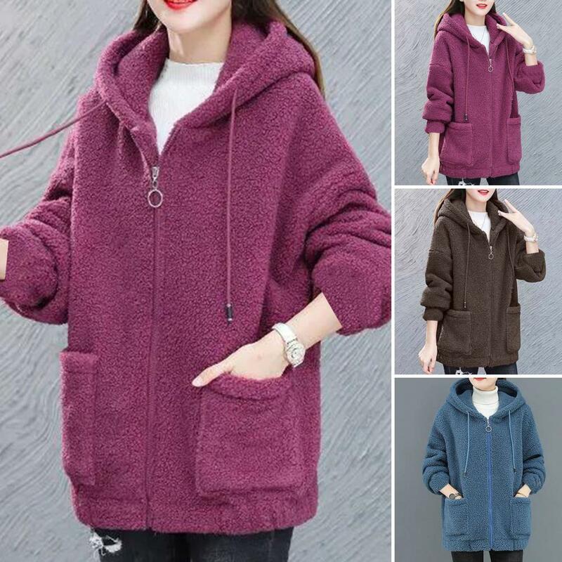 Abrigo de lana suave para mujer, chaqueta holgada, abrigo de invierno, fabuloso
