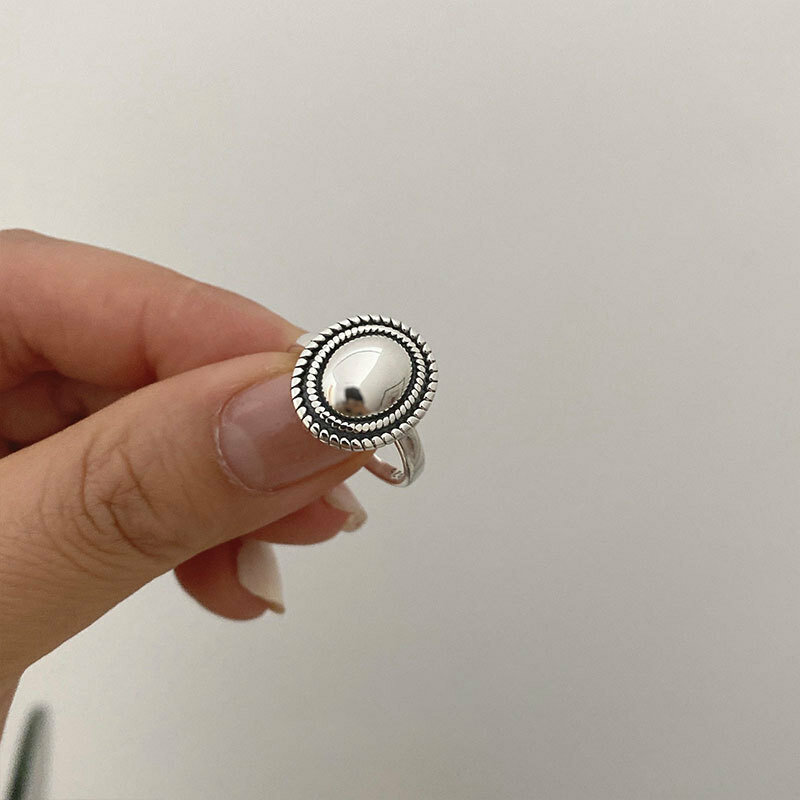 Модные Винтажные кольца из стерлингового серебра 925 пробы с геометрическим дизайном