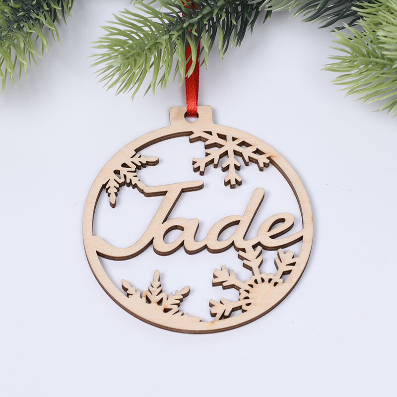 Aangepaste Kerstboom Kerstballen Kerstboom Decor Gepersonaliseerde Ornament Lasergesneden Namen Kerst Custom Cadeau Tags Dropshipping