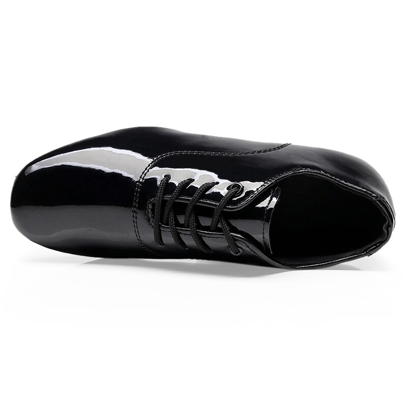 Sapatos de dança latina para meninos, sapatos de tango de salão para crianças, dança moderna, plus size, preto, salto de 2,5 cm