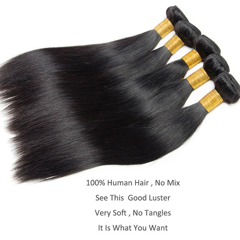 12A fasci di capelli umani originali brasiliani Remy Hair Weave Bone fasci di capelli umani lisci fasci da 30 pollici estensioni dei capelli