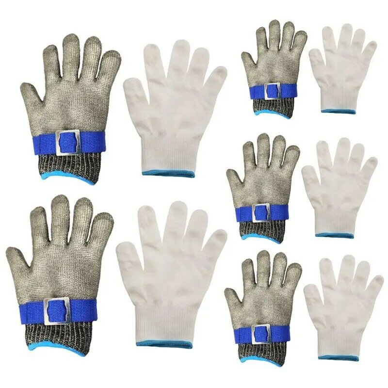 Pricking Protection Gloves 316 Stainless Steel Chain Gloves Anti Cutting Durable And Comfortable Construction Gloves For Indoor