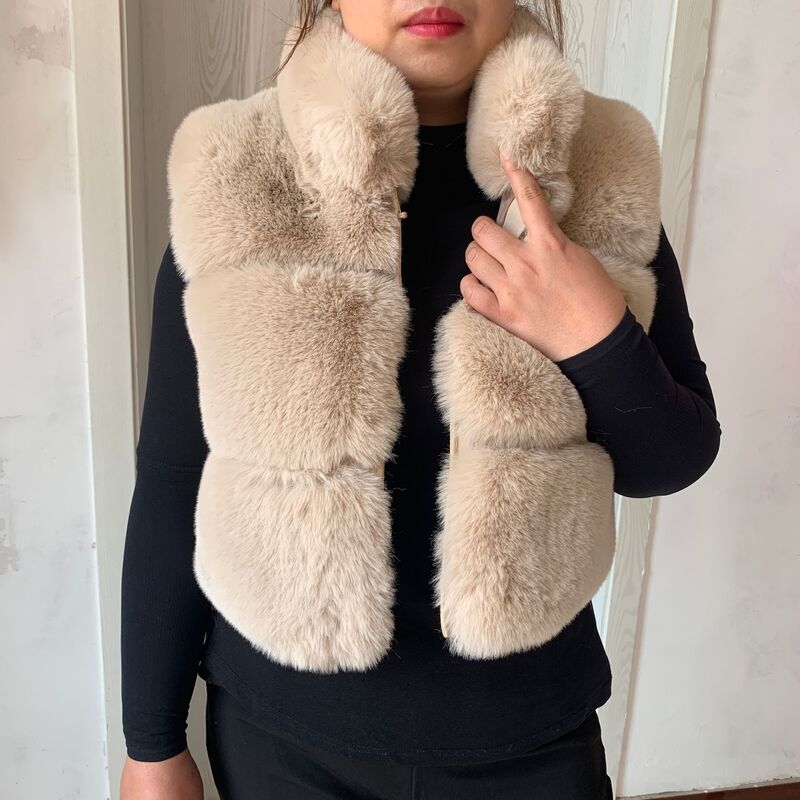 2023 nuove donne gilet di pelliccia sintetica corto più colletto alla coreana moda autunno-inverno donne gilet di pelliccia soffice giacca di pelliccia artificiale
