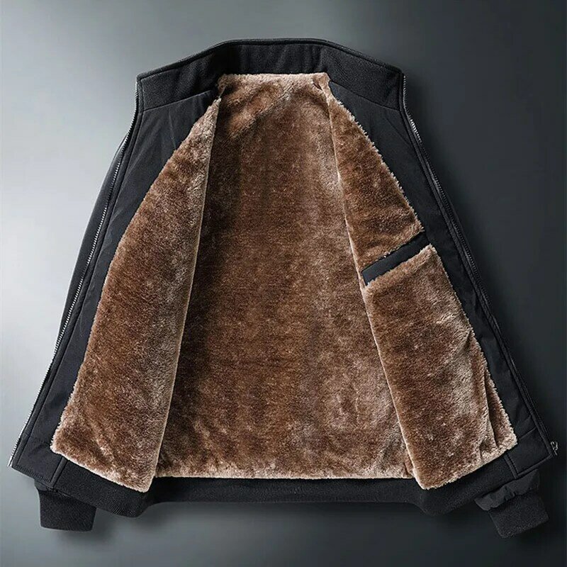 メンズカジュアル厚手のフリースジャケット,冬用コート,防風,ラージサイズ,6XL