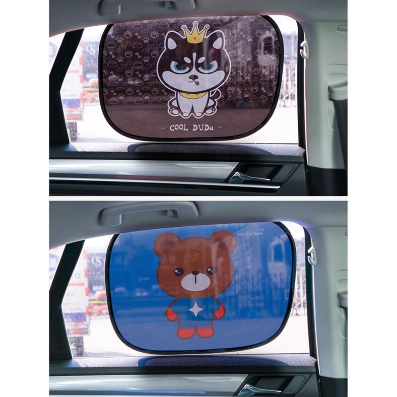 Parasol portátil plegable para ventana de coche, visera de protección contra rayos UV, adsorción electrostática, 2 piezas