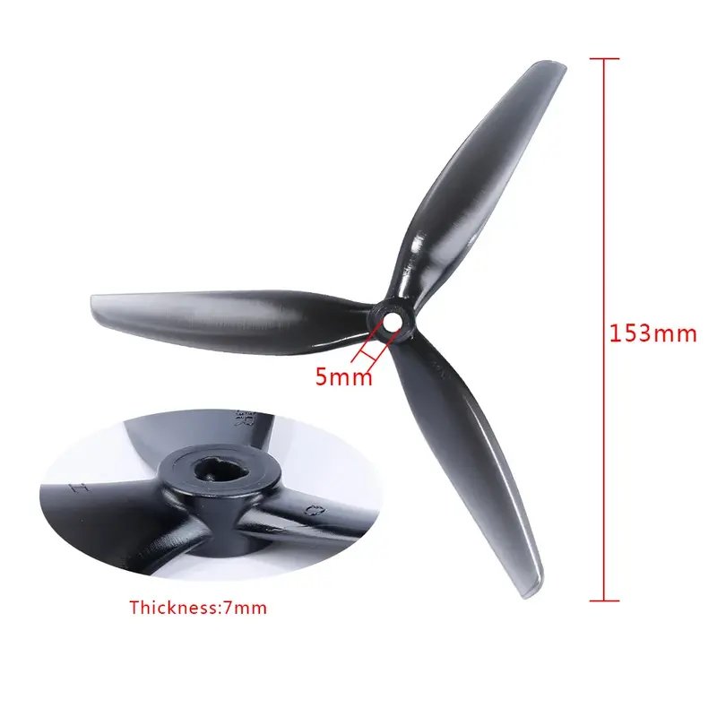 4Pairs HQ Prop 7X4X3 7040 7inch 3 blade/tri-Blade Propeller Prop Compatible 2806.5 Motor for Long Range LR7 FPV Drone Part