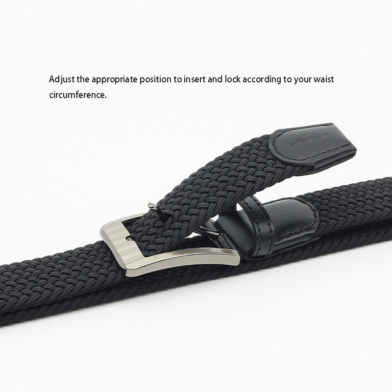 Cintura elástica não perfurado, cinto de lona simples e versátil, adequado para viagens de negócios, homens e mulheres, 3,4 cm