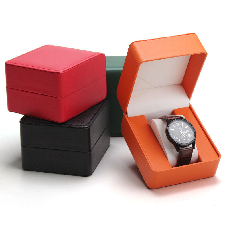 ESTUCHE DE LUJO con soporte para reloj de pulsera, vitrina de exhibición de Pu, organizador de almacenamiento de joyería, embalaje de regalos de gama alta