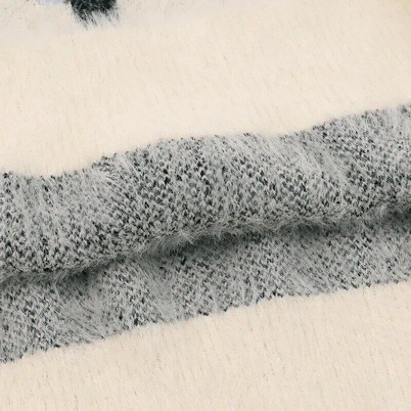 Szykowny królik z motywem dzianinowe swetry dla kobiet, modne miękkie puszyste przytulne, dopasowane do młodych, popularnych, słodkich, luźnych swetrów