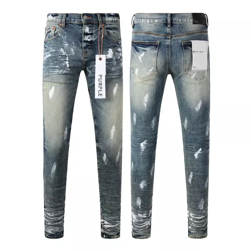 Jeans di marca viola di alta qualità moda riparazione di alta qualità pantaloni Skinny Denim 28-40size a vita bassa