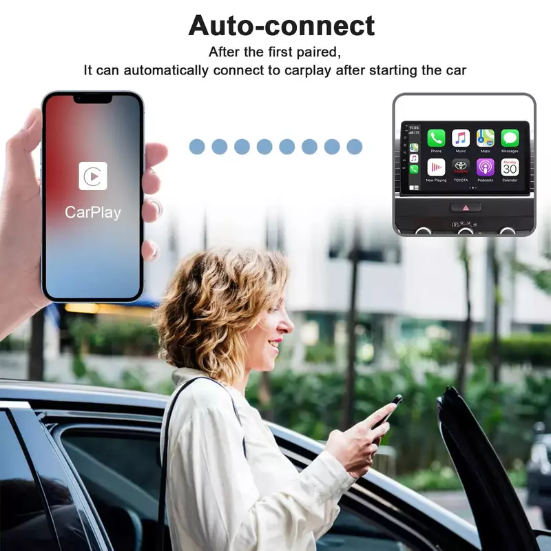 BT Connect New Smart RGB Carplay AI Box Car OEM Wired CarPlay To Wireless Mini Car Play Wireless Adapter for Peugeot e-2008 USB