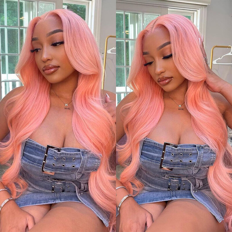 Pink Body Wave Lace Front Human Hair Wigs For Women Glueless Brazilian Hair 13x4 Loose Wave 13x6 Hd Lace Frontal Human Hair Wig