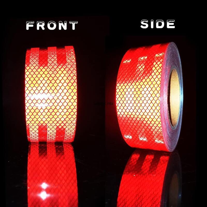 5 cmx3m rosso bianco giallo Micro teli prismatici adesivi nastro riflettente adesivi riflettore bici riflettori luce bicicletta nastri