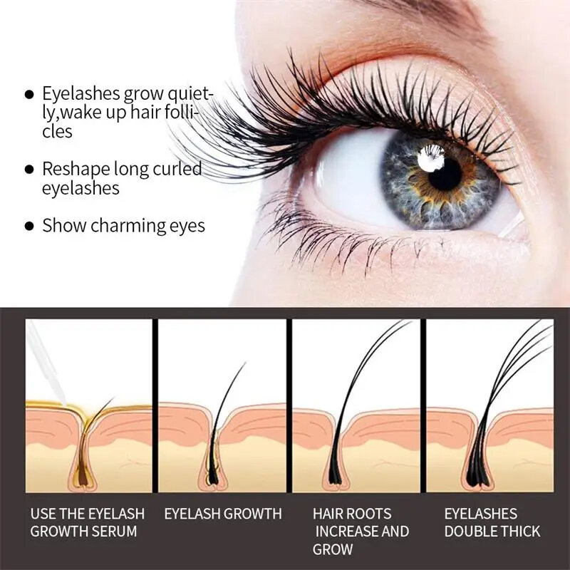 Siero per la crescita rapida delle ciglia 7 giorni Natural Eyelash Enhancer prodotti per il trattamento delle ciglia più spesse più piene trucco per la cura degli occhi
