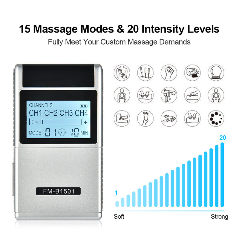15 Modi Ems Elektrische Spierstimulator Tientallen Fysiotherapie Puls Full Body Massager Machine Pijnverlichting Gezondheidszorg Apparaat