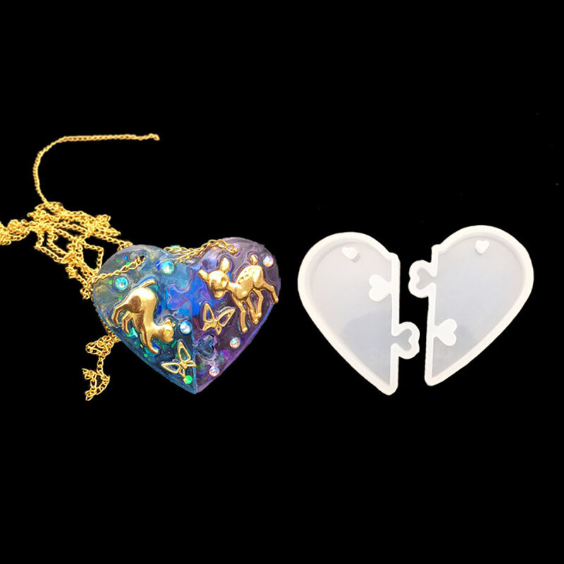Силиконовый мир сердце замки для влюбленных ожерелье искусственные кристаллы инструменты для изготовления ювелирных изделий