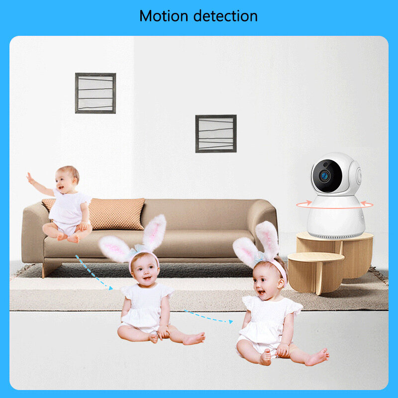 Night Vision Home Surveillance Webcam PTZ Rotation Wireless Wifi Baby Monitor Two-way Voice Human Motion Detection IP Camera