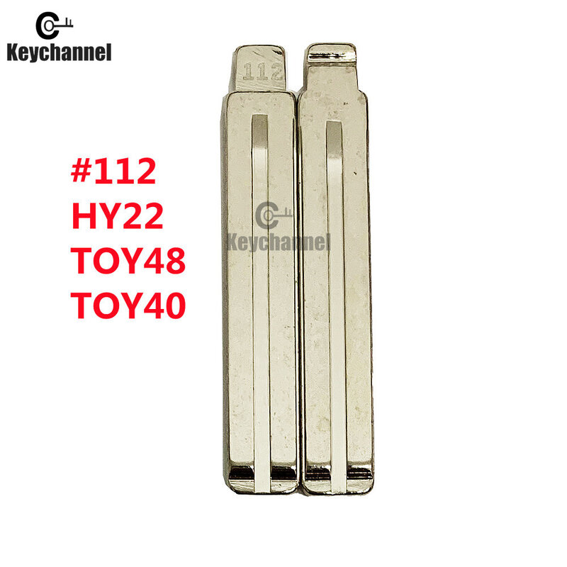 Keychannel-hoja de Metal para llave de coche, accesorio Original de 10 unids/lote #112, Hy22 TOY48 TOY40, sin cortar, en blanco, para Hyundai IX45, nueva llave SantaFe Replament