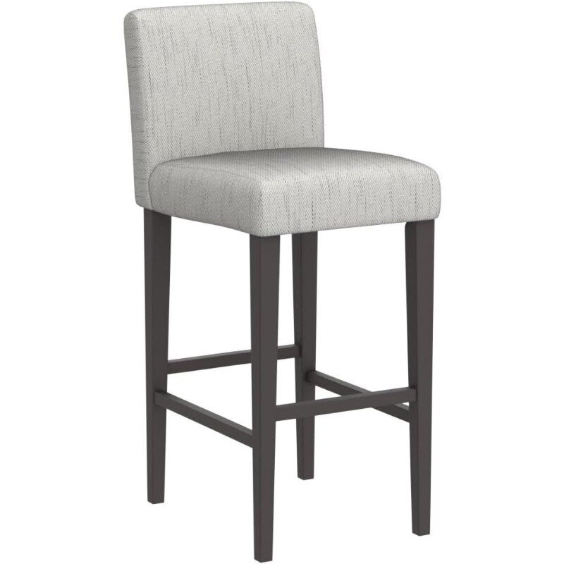 Bar Stools Set of 2, 30" H Seat Height Upholstered Barstools, Fabric in Ivory