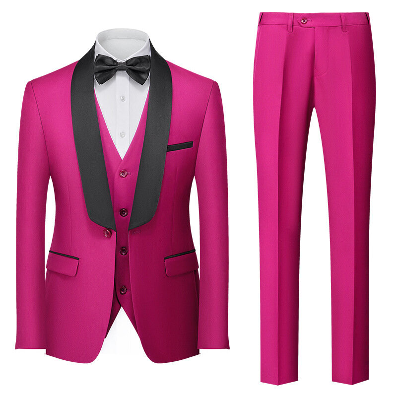 P-4 new suit suit three-piece suit for men double slit dress suit business dress for men