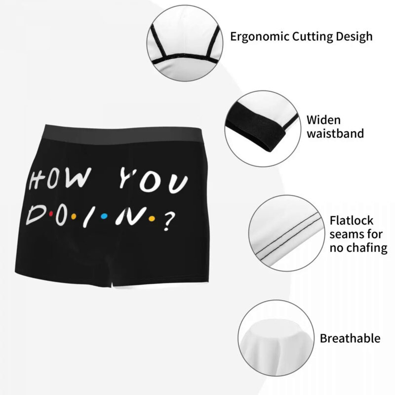 Ropa interior personalizada de la serie de Tv Friends para hombre, calzoncillos suaves elásticos con cita divertida