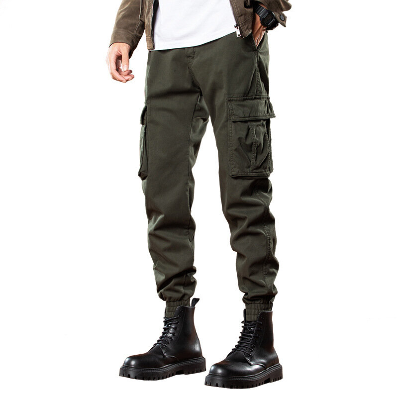 Zimowe męskie spodnie Cargo dwuwarstwowe polarowe ciepłe grube wojskowe kamuflaż taktyczne bawełniane długie spodnie męskie workowate spodnie na co dzień