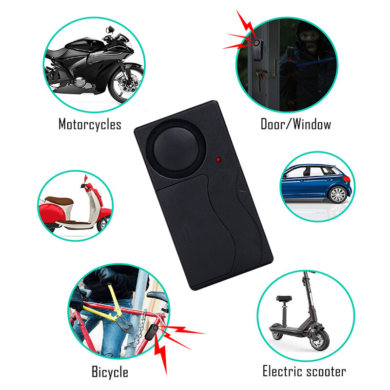 Anti Lost Wireless Remote Control Door Window Vibration Detector Motorcycle Electric Bicycle Car Bike Alarm Security Sensor
