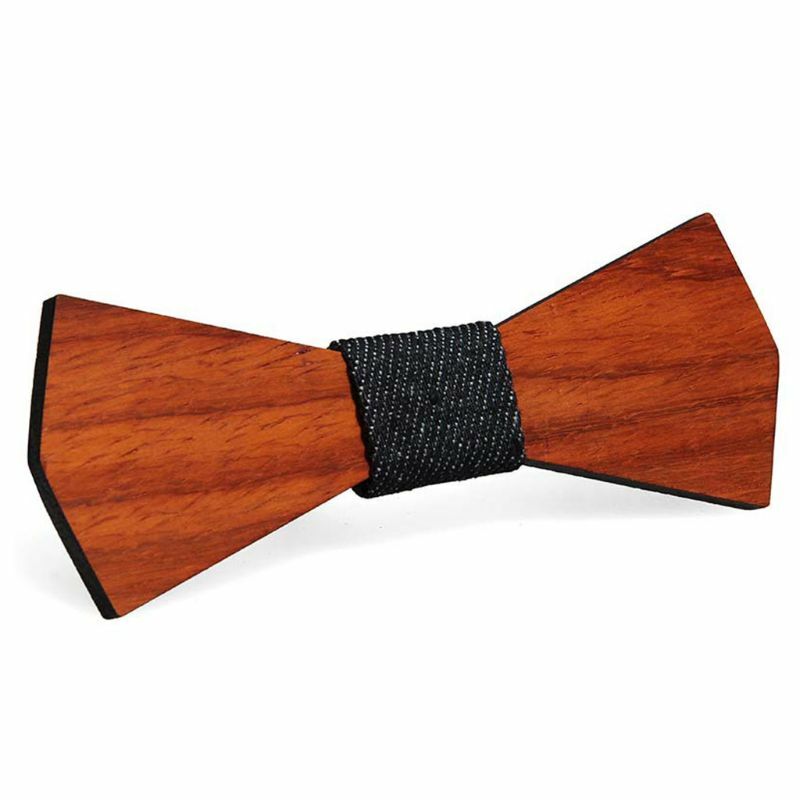 Handmade Rosewood Mens Bow Tie Hollow Carved Floral Rhombus Moustache Beard Vint Dropship
