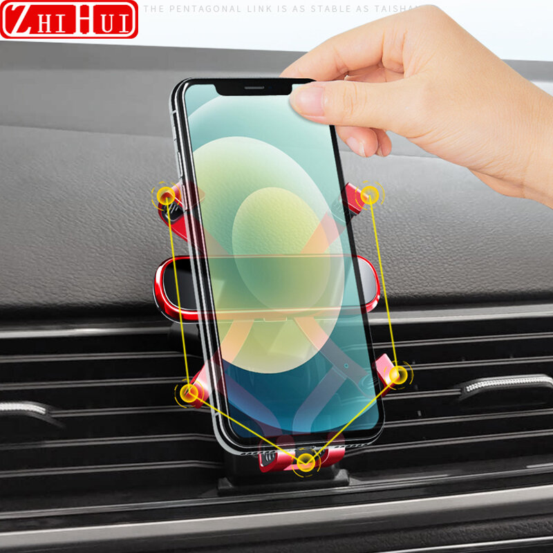 Soporte de teléfono móvil para coche, montaje de rejilla de ventilación de aire, gravedad, accesorios para coche, para Skoda koestaq Karoq Kamiq 2017-2020