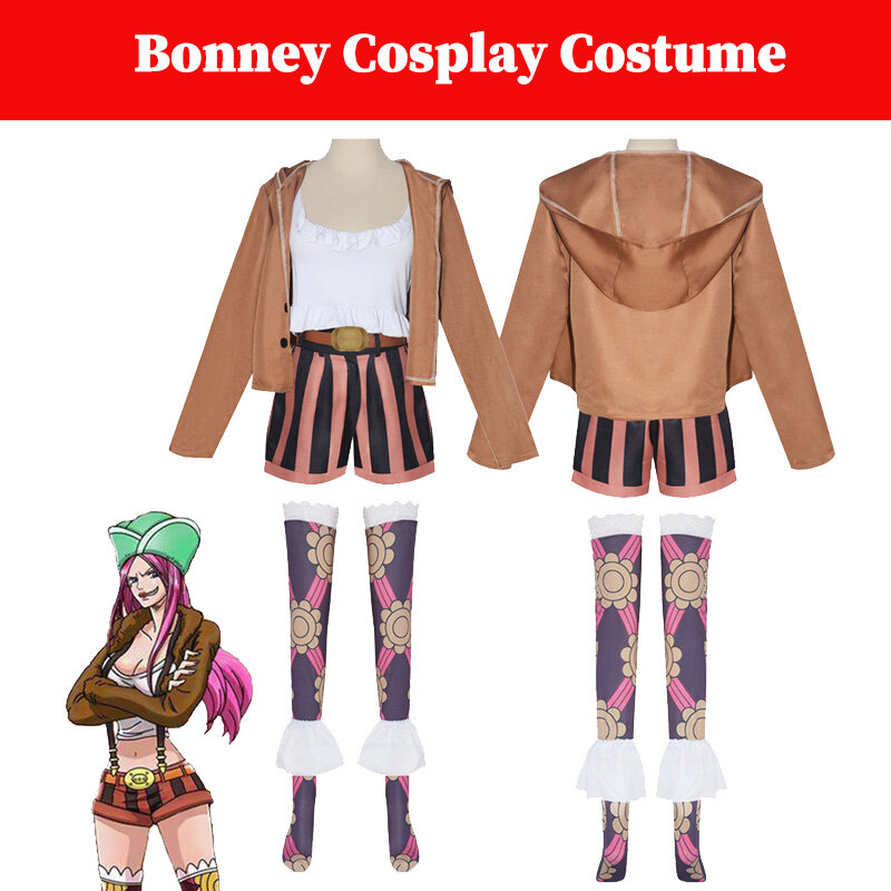 Bonney Cosplay Costume pour Femme Adulte, Anime 7.5 Ate Déguisement, Manteau, Ensemble de Chaussettes, Halloween Roleplay, Costumes Fantaisie