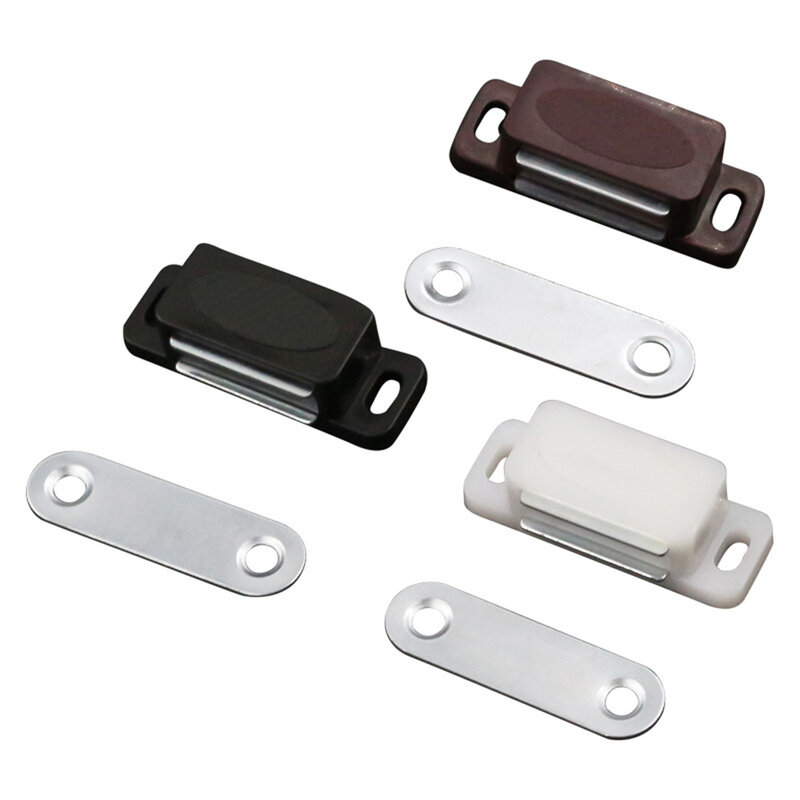 1 zestaw magnesów do szafki zatrzask do mebli drzwi do szafki magnetyczny zatrzask biały plastikowy zaczep magnetyczny
