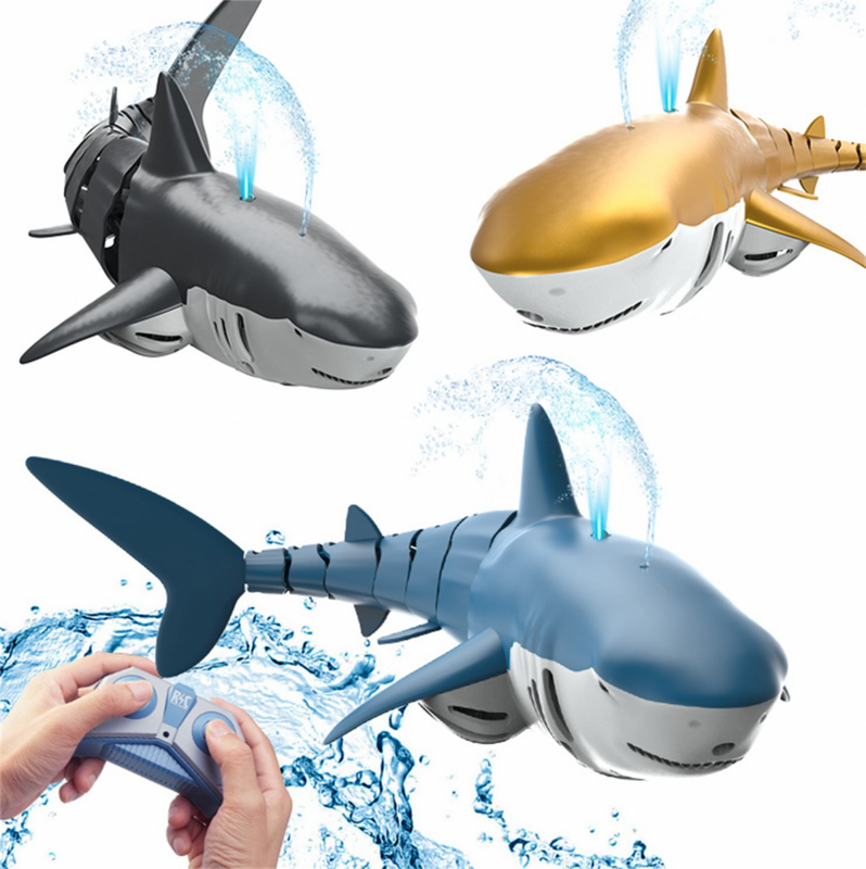 Rc Shark Toy Simulation Submarine Toy Whales Remote Control Animals Waterproof Bathtub Pool Electric Toys for Kids Boys Gift