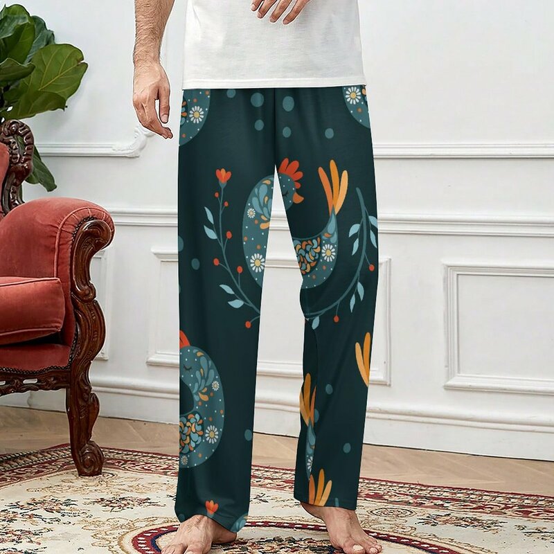 Chickens Rooster Cute Pajama Pants Mens Womens Lounge Pants Super Soft Unisex Sleep Pajama Bottoms with Pockets Drawstring