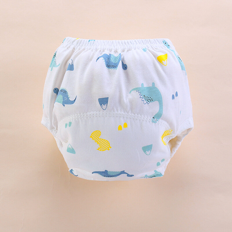 قماش للأطفال حديثي الولادة قابل لإعادة الاستخدام سروال تدريب للمرحاض للرضع قابل للتهوية حفاضات قابلة للغسل بخصر مطاطي من القطن