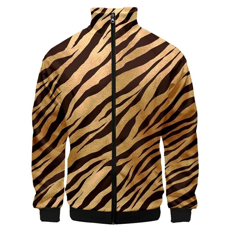 Leopard Print Zipper Clothing Sweatshirts 3D Printed Jackets For Men Women Clothes Harajuku Fashion Trendy Coat Jacket y2k Tops