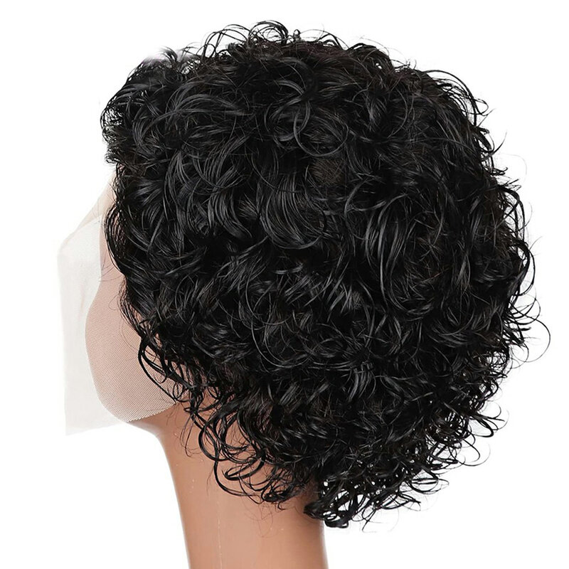 Pixie Cut Wig Short Curly Lace Front Human Hair Wigs for Black Women Cheap Brazilian Deep Wave Bob Wig 13x1 Transparent Lace Wig