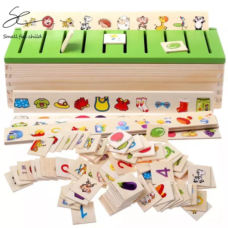Montessori frühe pädagogische Rätsel Spielzeug Kinder Intelligenz lernen Puzzle Holz Kreatur 3D Kinder Sortieren Mathe Puzzle