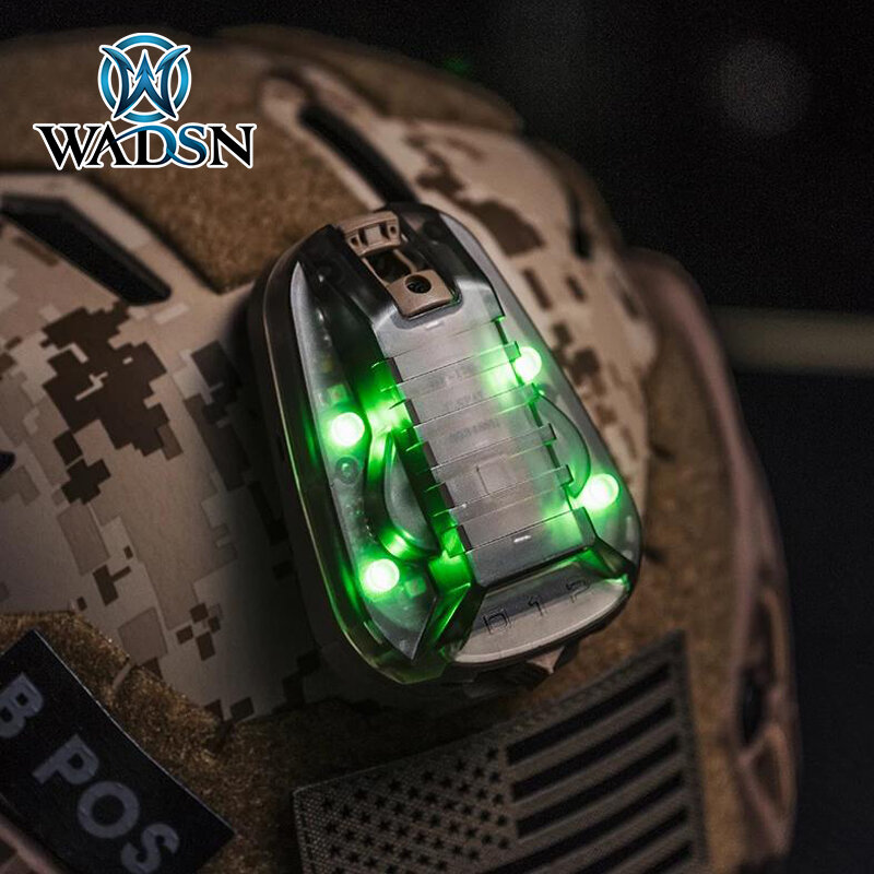 WADSN – casque de Sport HEL STAR 6 GEN3, lumière bleue verte rouge, stroboscope IR étanche, Signal de sécurité de survie en plein air, lampe Flash