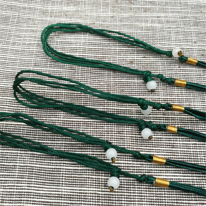 Wisiorek z jadeitem sznur hurtowa ręcznie tkana biżuteria wisiorek naszyjnik z jadeitu pasujący łańcuszek ze sznurkiem