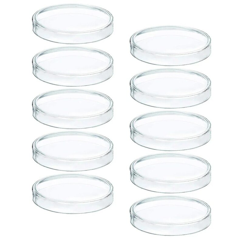 10 шт., одноразовые стеклянные тарелки Петри, стерильные тарелки для агаров и грибов
