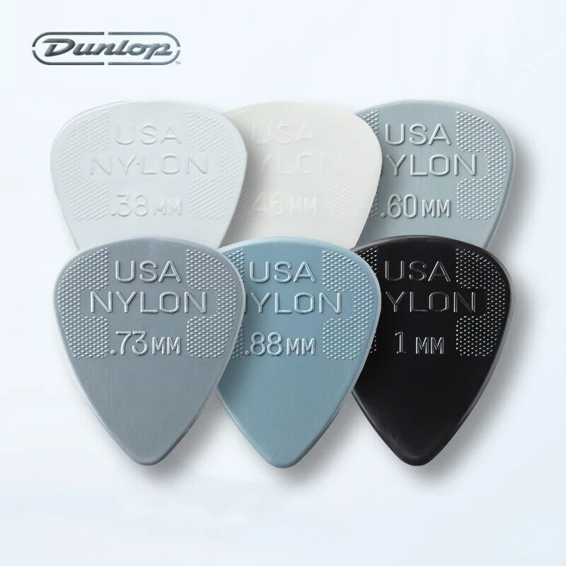 Dunlop 기타 피크 나일론 스탠다드 플렉트럼 중개기 44R 0.38/0.46/0.6/0.73/0.88/1.0mm 기타 액세서리