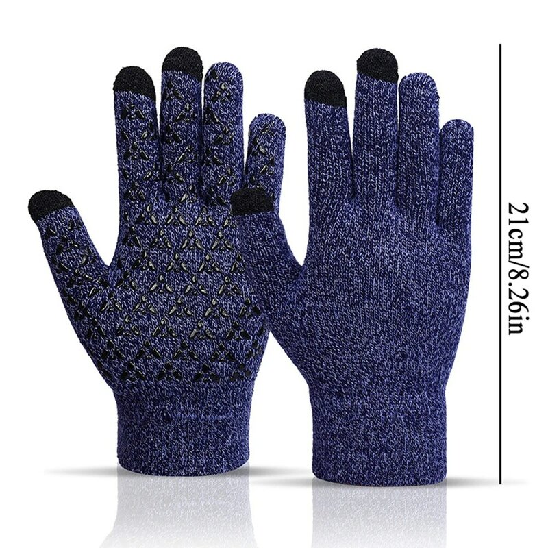Winter Gloves Men Women Touch Screen Knit Gloves Anti Slip Thermal Windproof Wool Gloves Driving Running Cycling Fishing Gloves