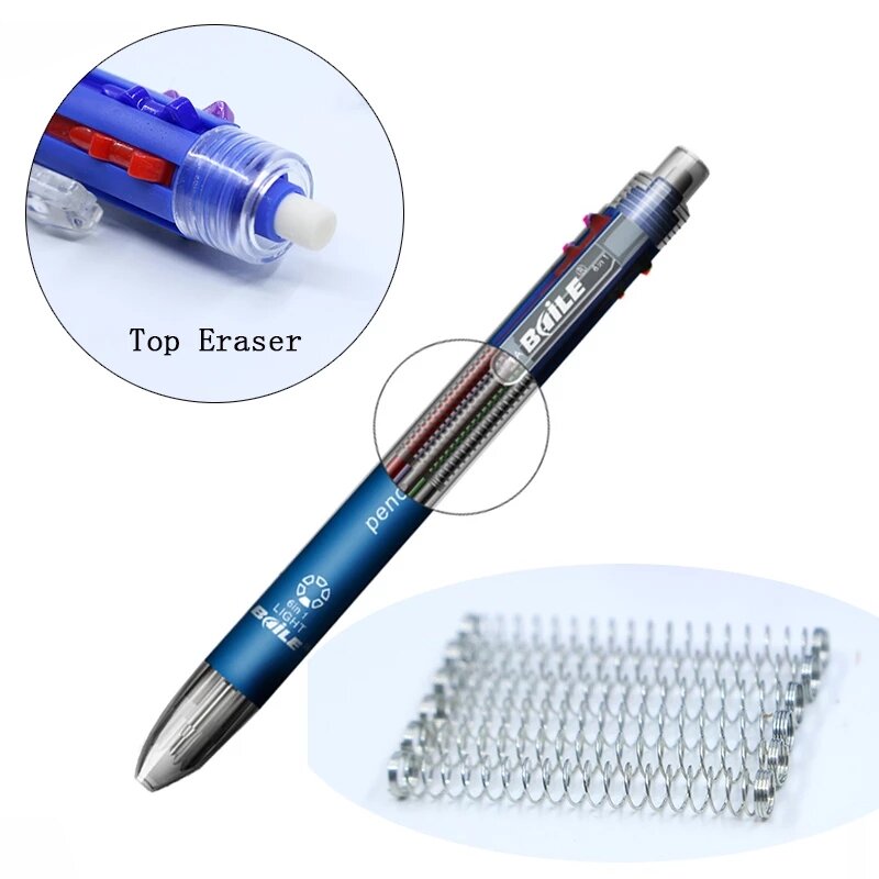 Wielokolorowe zestaw długopisów 6 w 1 z wkładami prowadzą 5 kolorowy długopis i 1 kreatywna wielofunkcyjna marker z rdzeniem ołówkowym